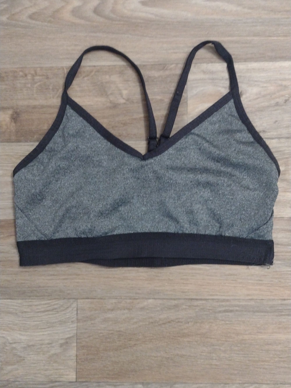 Athletic Works Heather Gray & Black Light Support Sports Bralette